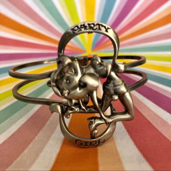 Party Girl spring clasp gunmetal bracelet NWT - Picture 2 of 3